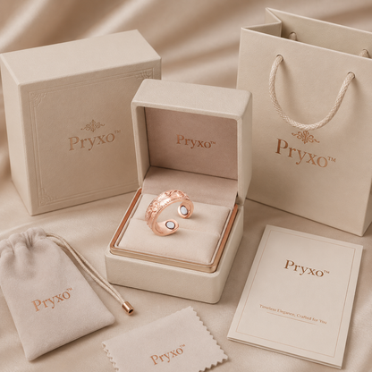 Copper magnet plum blossom ring for couples. Relieves fatigue, improves blood circulation, and helps you lose weight easily.