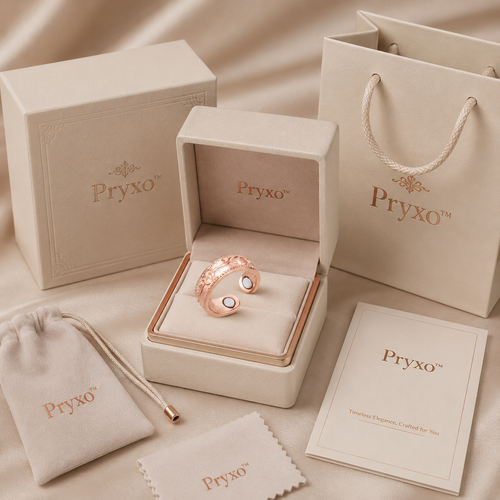 Copper magnet plum blossom ring for couples. Relieves fatigue, improves blood circulation, and helps you lose weight easily.