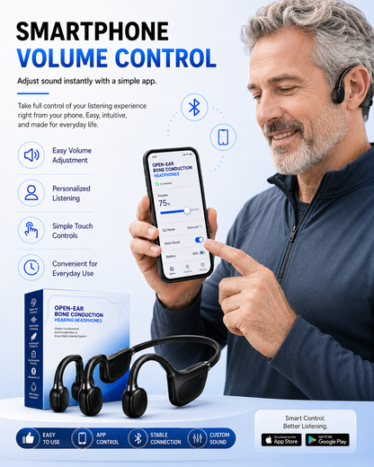 🎧 Open-Ear Bone Conduction Hearing Headphones  Hear Conversations Clearly. Stay Comfortable All Day.