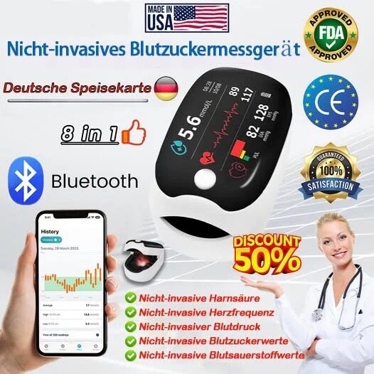 🔥Final 3 Hours: 50% OFF🏆Tiworld™Non-Invasive Blood Glucose Meter[99.9% Accuracy]✅TGA Approved