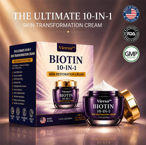 Made and Shipped from USA Virexo™ Biotin 10-in-1 Skin Restoration Cream