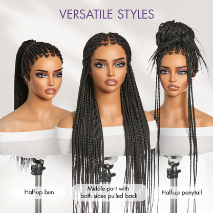 🔥Real Scalp Knotless Braided Wig – Lightweight Fit