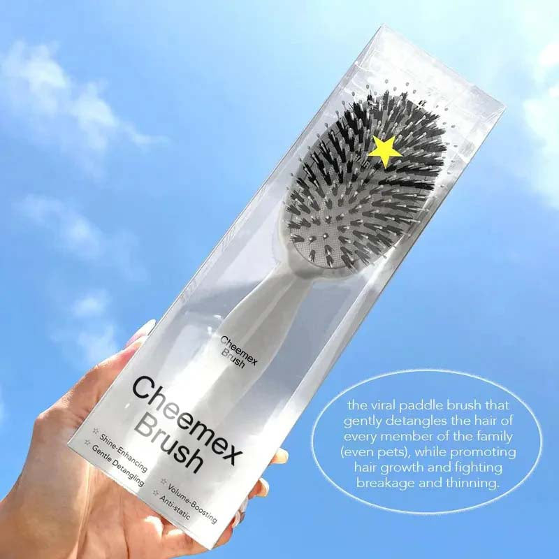 ✨🖤Viral World-Famous 5x Sold Out Paddle Brush -Cheemex® Boar Bristle Brush, Smoother, Stronger, Shinier Hair