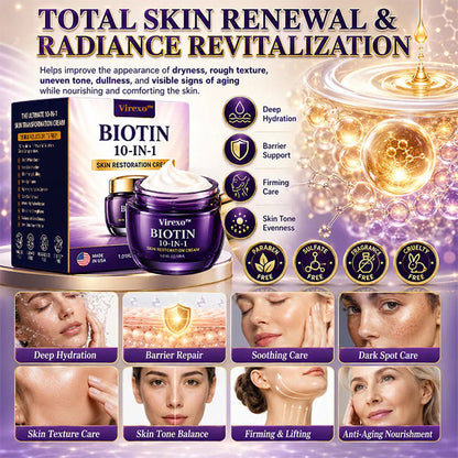 Made and Shipped from USA Virexo™ Biotin 10-in-1 Skin Restoration Cream