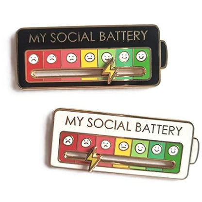 SOCIAL BATTERY PIN-Slider Pins for Introverts