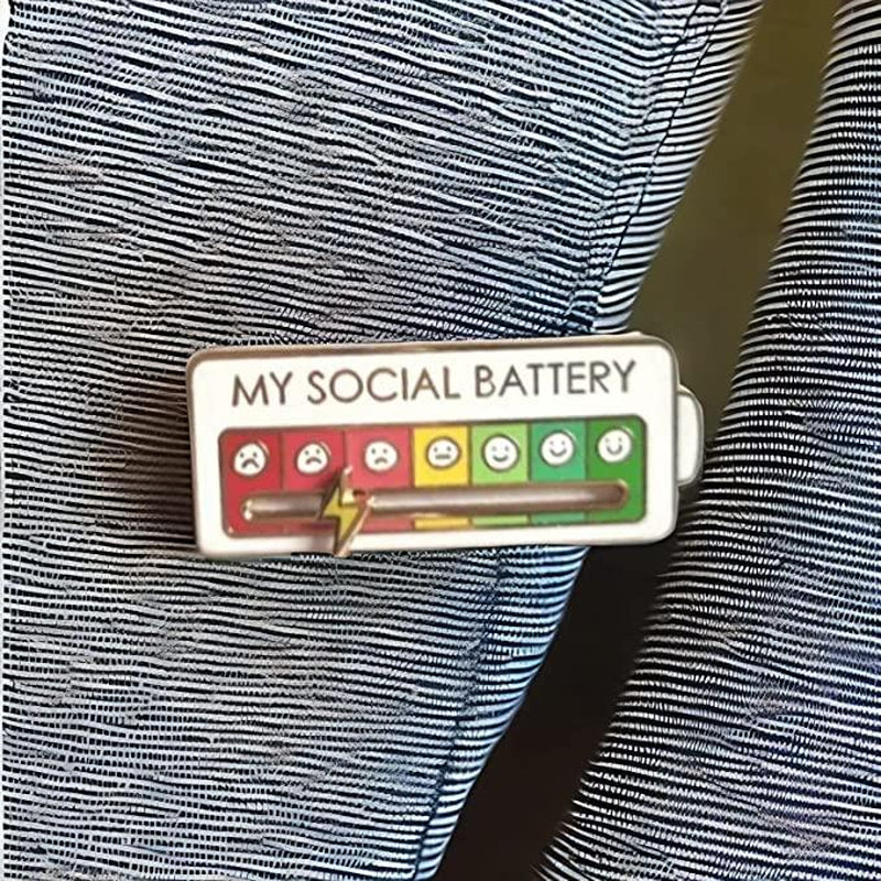 SOCIAL BATTERY PIN-Slider Pins for Introverts