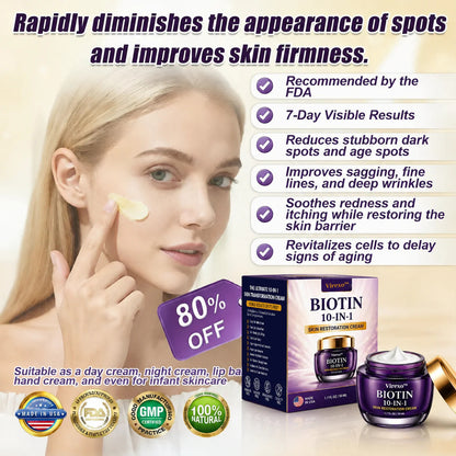 Made and Shipped from USA Virexo™ Biotin 10-in-1 Skin Restoration Cream