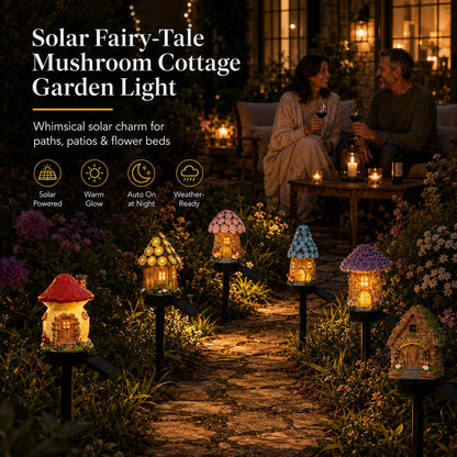 🍄Solar Fairy-Tale Mushroom Cottage Garden Light