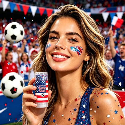 🇺🇸 Patriotic Glitter Stick ✨ – Red ❤️ White 🤍 & Blue 💙 Sparkle for Hair 💇 Face 🌟 & Body 🎆🦅