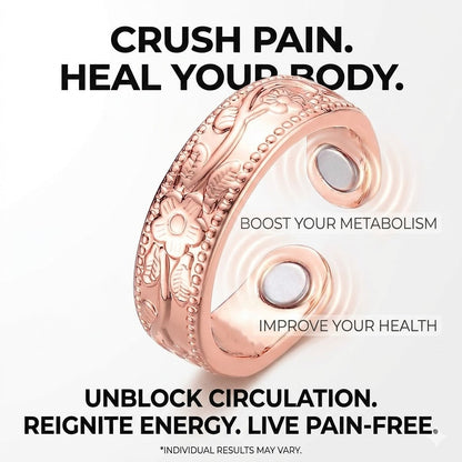 Copper magnet plum blossom ring for couples. Relieves fatigue, improves blood circulation, and helps you lose weight easily.