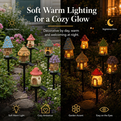 🍄Solar Fairy-Tale Mushroom Cottage Garden Light