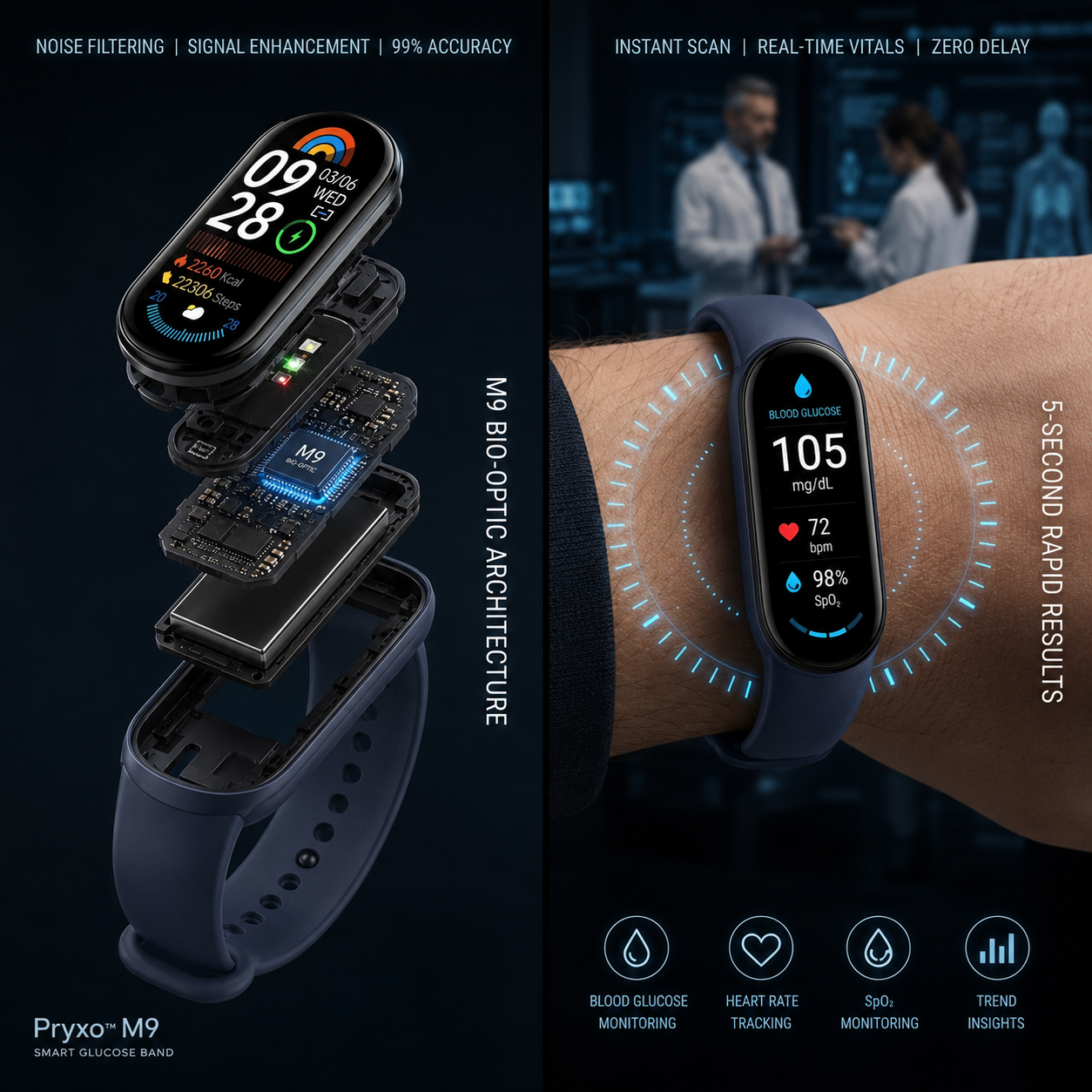 🎉 80% OFF Launch Offer🔥Pryxo™ M9 Non-Invasive Smart Band