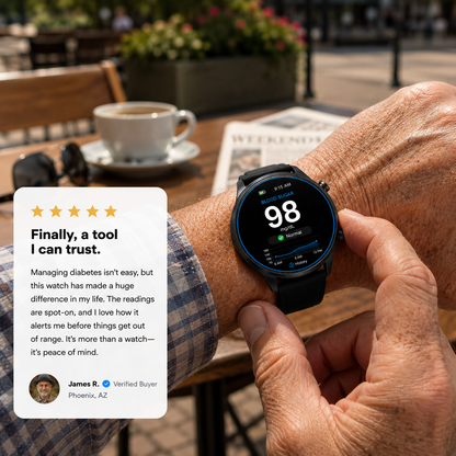 🎉 75% OFF Launch Offer🏆Alwrita™ GlucoWatch  99.13% Accuracy • Non-Invasive Technology