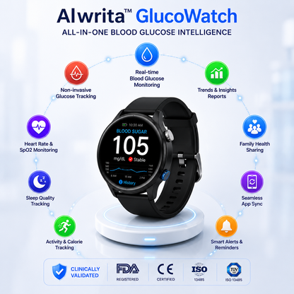 🎉 75% OFF Launch Offer🔥Alwrita™ GlucoWatch  99.13% Accuracy • Non-Invasive Technology