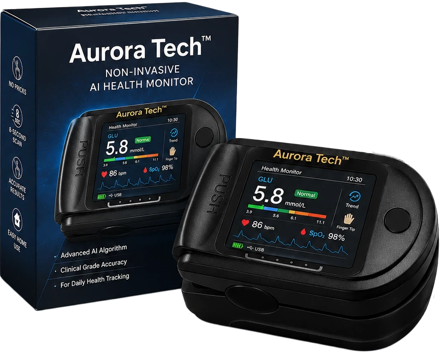 Aurora Tech™ Non-Invasive AI Blood Sugar Analyzer