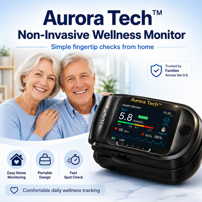 Aurora Tech™ Non-Invasive AI Blood Sugar Analyzer