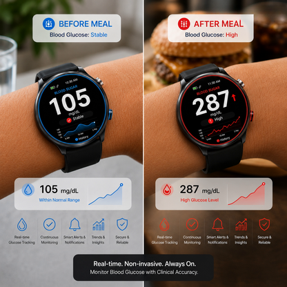 🎉 75% OFF Launch Offer🔥Alwrita™ GlucoWatch  99.13% Accuracy • Non-Invasive Technology