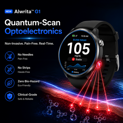 🎉 75% OFF Launch Offer🏆Alwrita™ GlucoWatch  99.13% Accuracy • Non-Invasive Technology