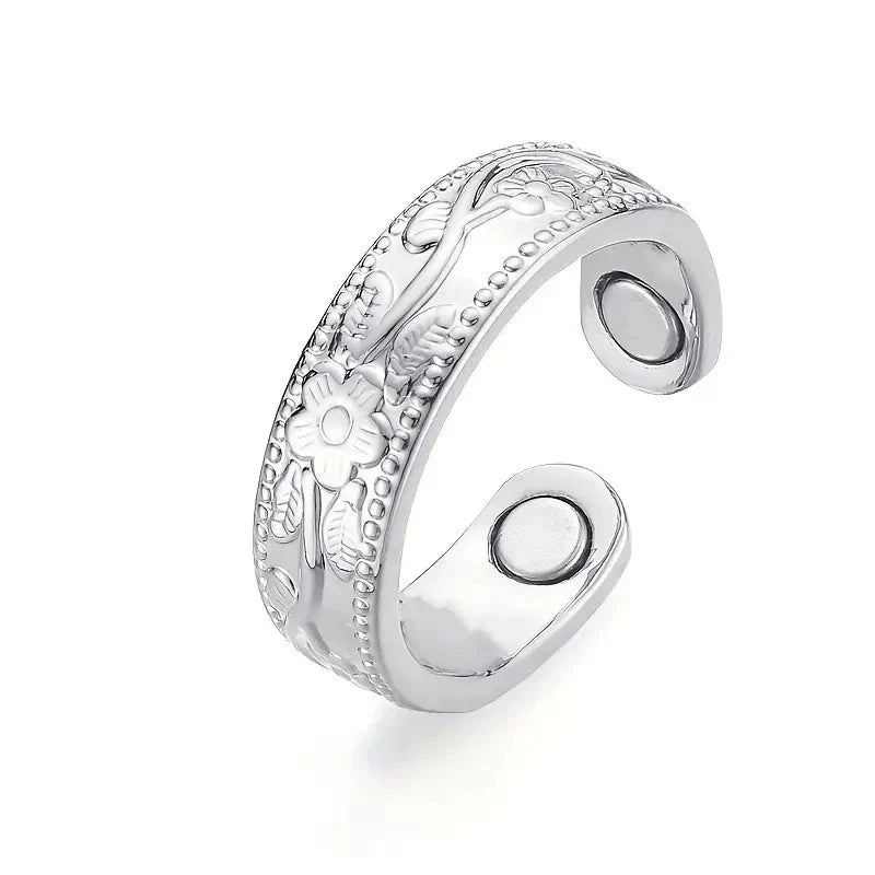 Copper magnet plum blossom ring for couples. Relieves fatigue, improves blood circulation, and helps you lose weight easily.