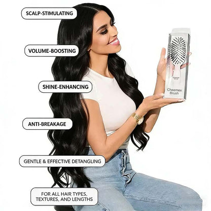 ✨🖤Viral World-Famous 5x Sold Out Paddle Brush -Cheemex® Boar Bristle Brush, Smoother, Stronger, Shinier Hair