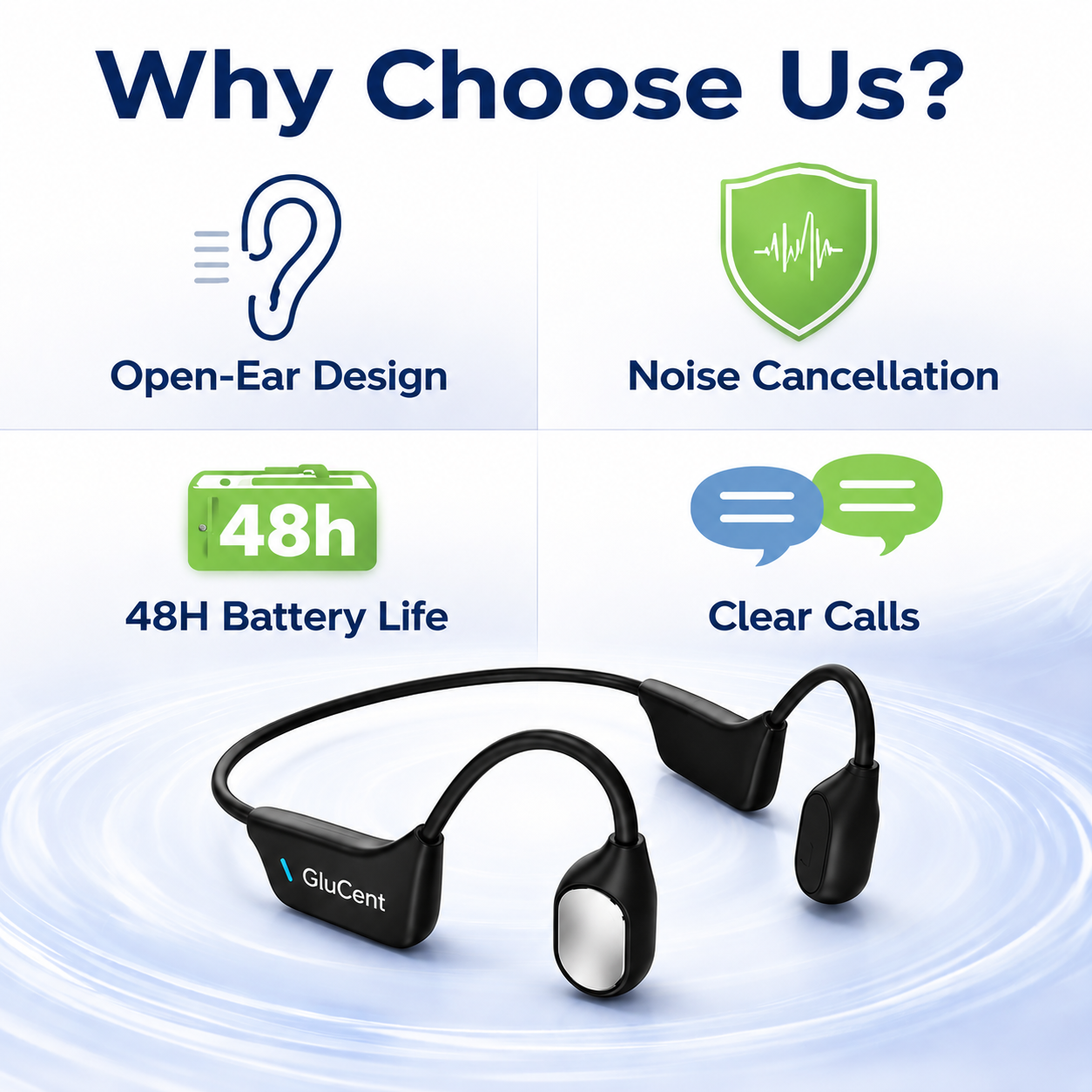 🌎Ends Today: 83% OFF!⏰🏆GluCent®  Bone Conduction Smart Hearing Headphones （Mayo Clinic Recommended）